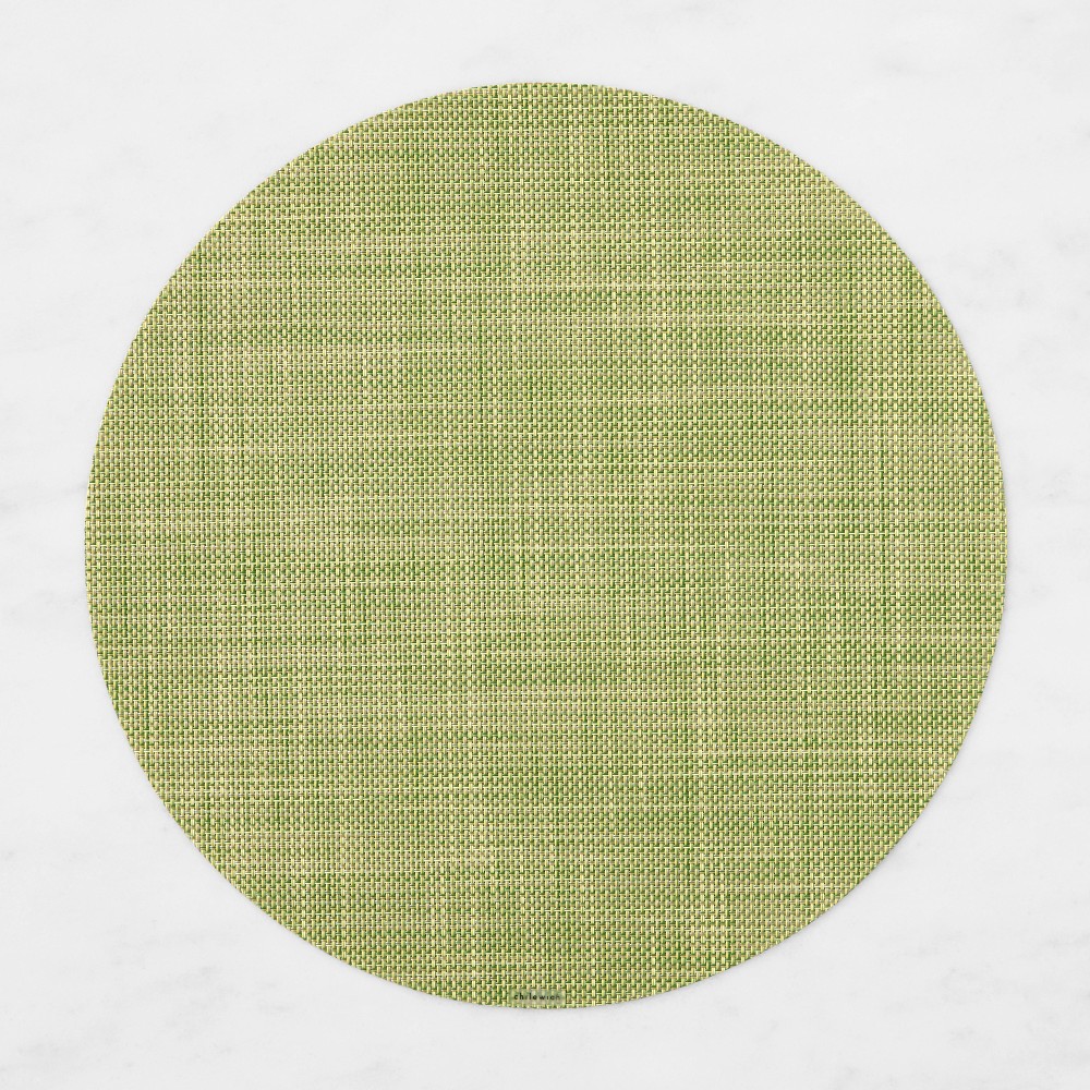 Chilewich Mini Basketweave Round Placemats - Dill, Each