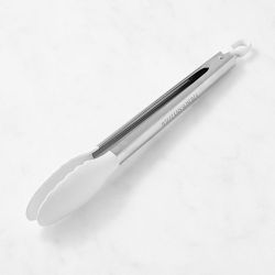 Williams Sonoma Stainless-Steel Silicone Tongs, 12", White