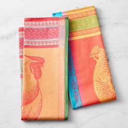 Bright Jacquard Towels, Set of 2, 20" X 30", Chicken