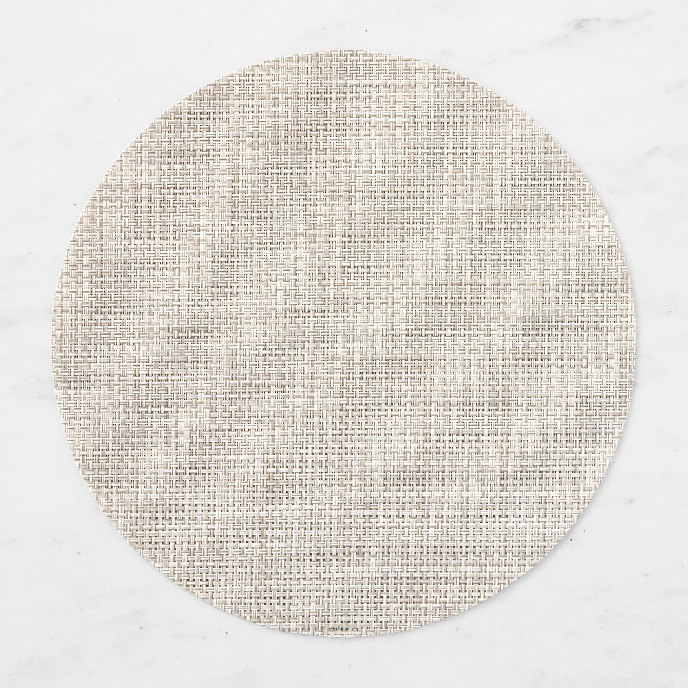 Chilewich Basketweave Round Placemats - Natural, Each