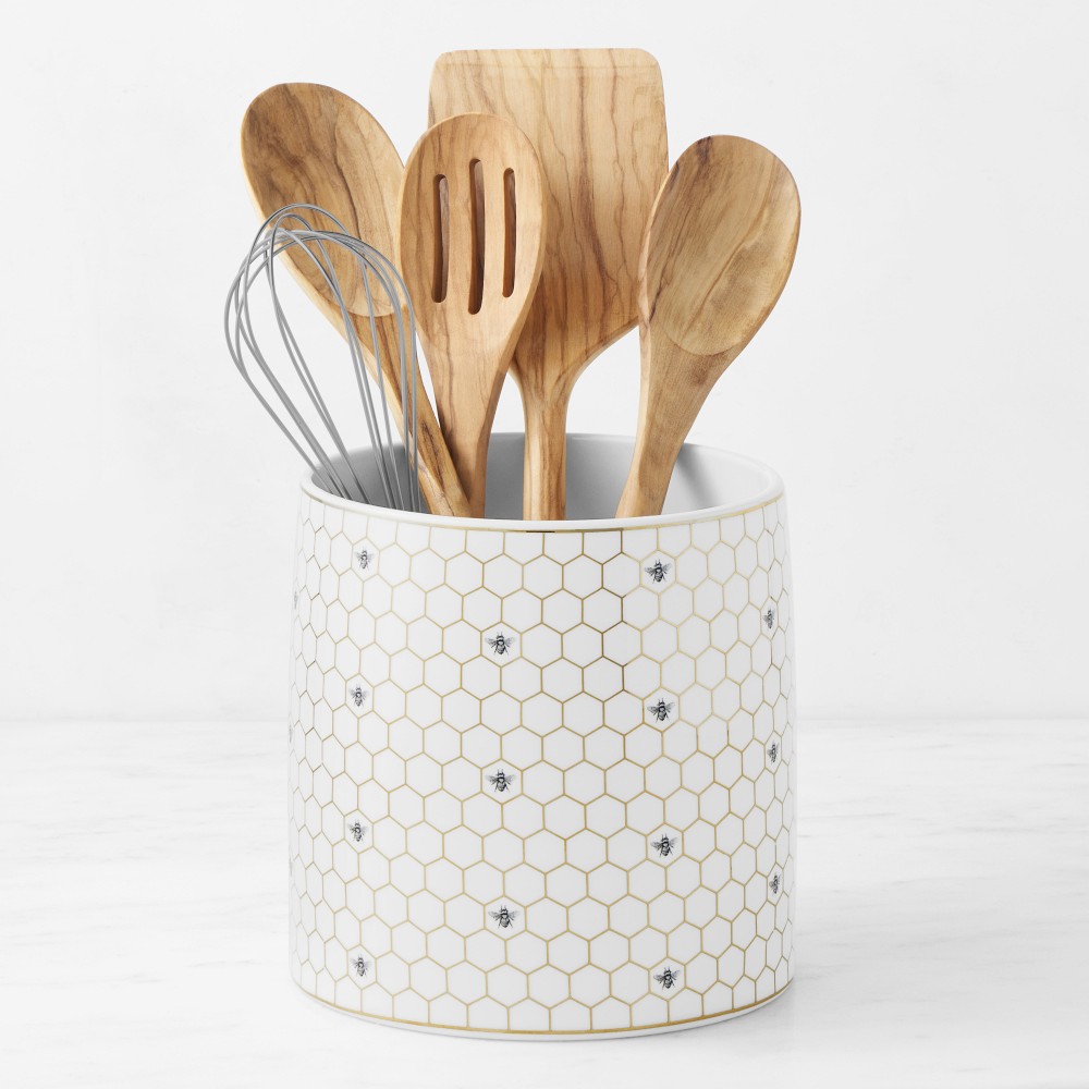 Honeycomb Bee Porcelain Utensil Holder