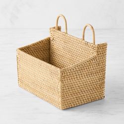 Hold Everything Rattan Hanging Accessory Basket