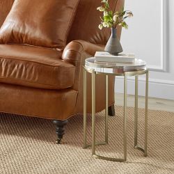 Lago Accent Table, Antique Brass (14")