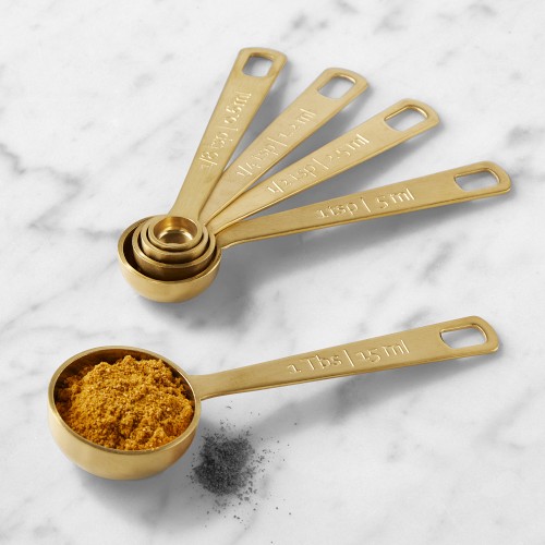 Le Creuset Measuring Spoons, Set of 5, Gold
