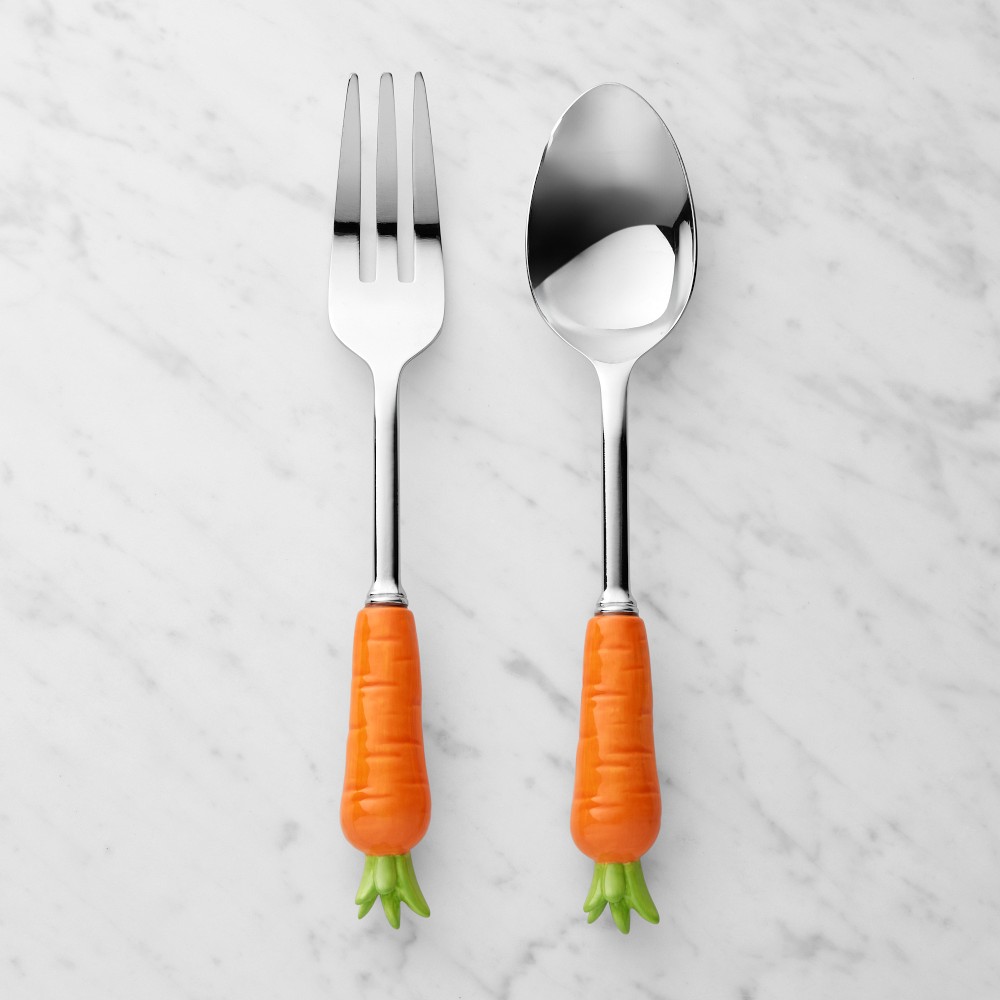 Figural Carrot Salad Servers