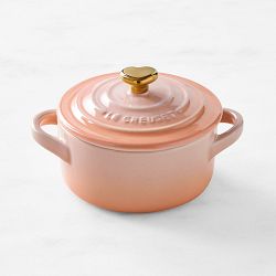 Le Creuset Stoneware Round Mini Cocotte with Heart Knob, 8-oz, Peche