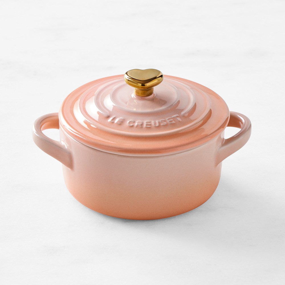 Le Creuset Mini Cocotte with Heart Knob, 8-oz - 8-oz, Peche