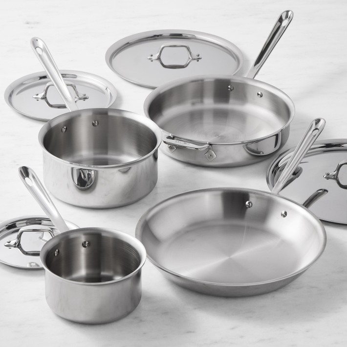 All-Clad D3® Tri-Ply 8-Piece Cookware Set | Williams Sonoma