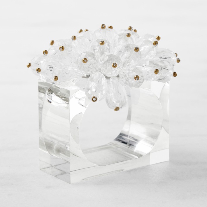 Kim Seybert Zinnia Napkin Rings, Set of 4 | Williams Sonoma