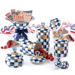MacKenzie-Childs Royal Check Cookie Jar