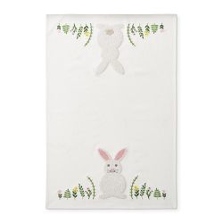 Embroidered Bunny Towels, Set of 2