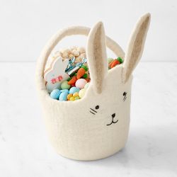 West Elm x Williams Sonoma Felt Bunny Easter Bucket, White