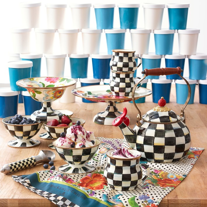 Mackenzie-Childs Whistling Courtly Check Tea Kettle | Williams Sonoma