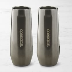 Corkcicle Stemless Champagne Flute, Gunmetal