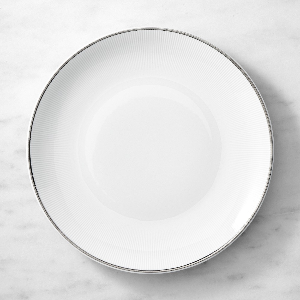 Pillivuyt Eventail Platinum Porcelain Dinner Plates- Set of 4