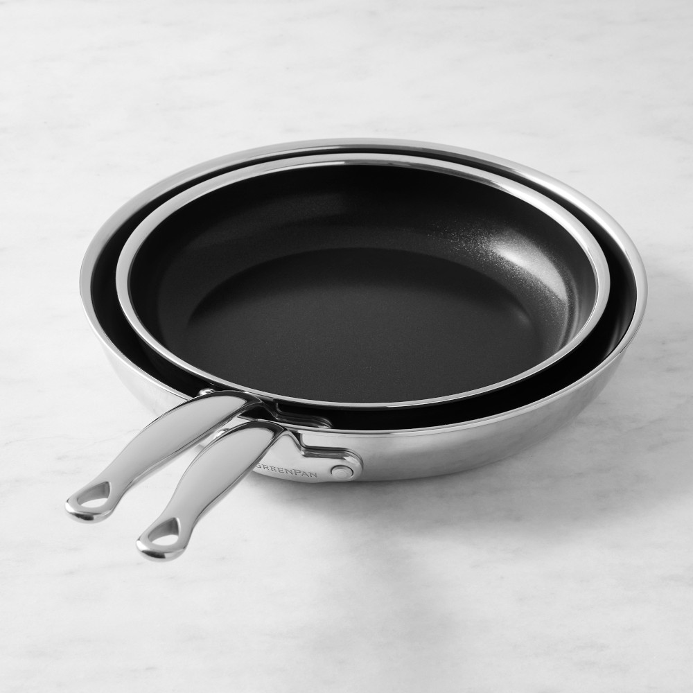 GreenPan™ Premiere Max Stainless-Steel Ceramic Nonstick Fry Pan, Set of 2