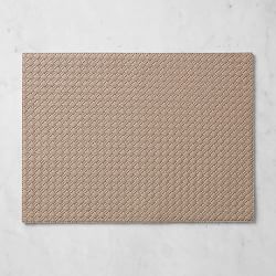 Faux Leather Basketweave Placemat, Taupe