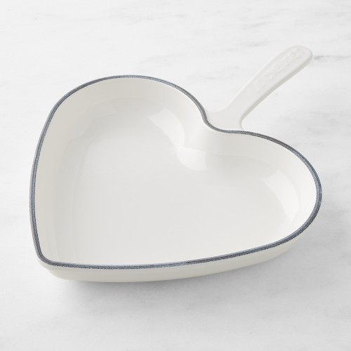 Le Creuset Enameled Cast Iron Heart Skillet Fry Pan, White