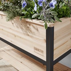 Deluxe Cedar Elevated Raised Garden with Steel Trellis, 4' x 2'