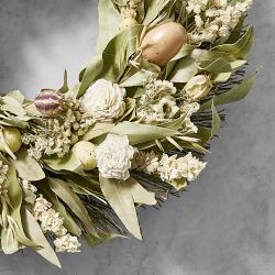 Easter Blossom Neutral Live Wreath, 20"