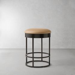 Sydney Upholstered Backless Bar Stool, Taupe