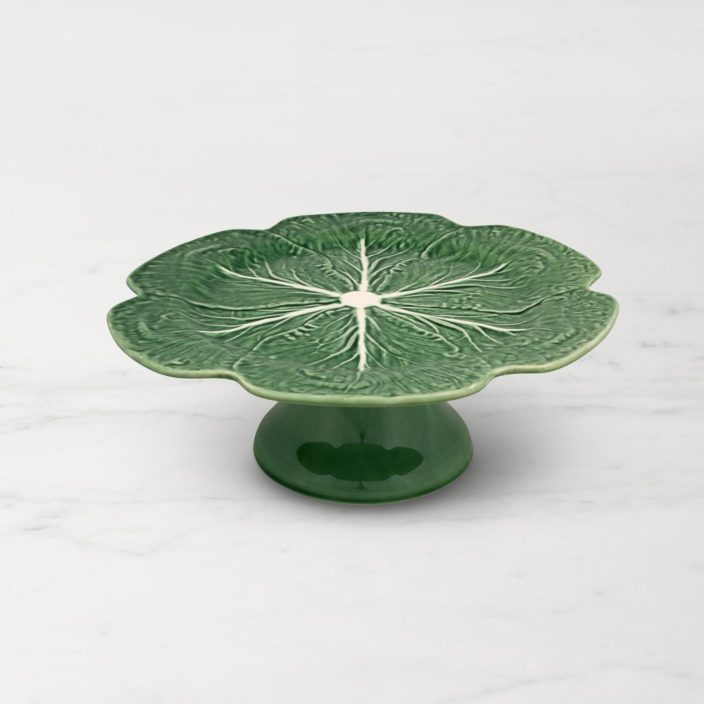 Bordallo Pinheiro Cabbage Cake Stand - 12", Green