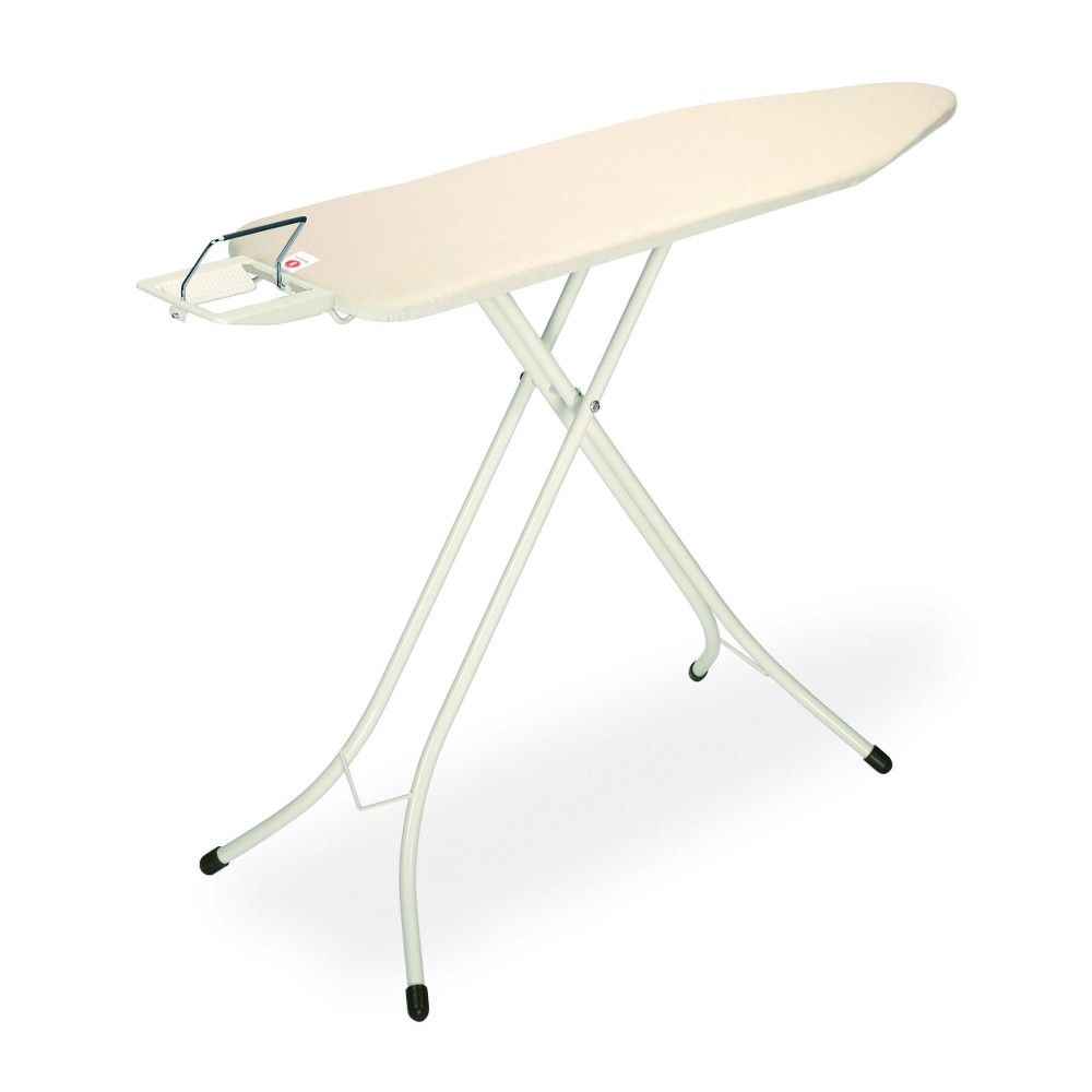 Brabantia Ironing Board with Steam Iron Rest - 49 x 15in, Steam Iron Rest, White Frame - Denim Ecru