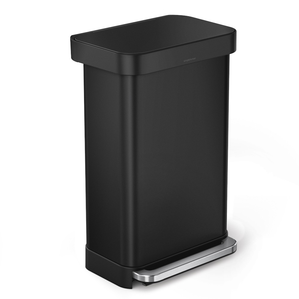 simplehuman™ Step Can with Liner Pocket, 45L - Matte Black, 45L
