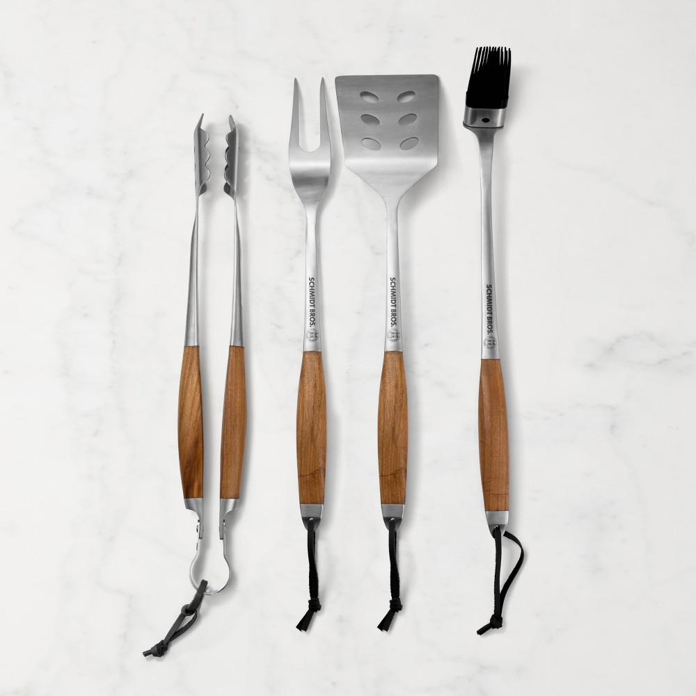 Schmidt Brothers Teak Grill Tools, Set of 4 - Set of 4