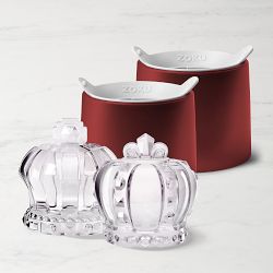 Zoku Crown Ice Mold and Glasses Cocktail Gift Set
