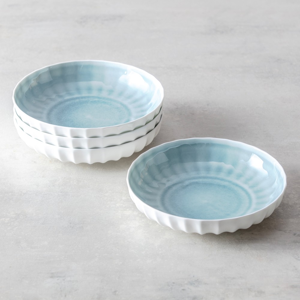 Fortessa Blyss Low Dinner Bowls, Set of 4 - Set of 4, Green