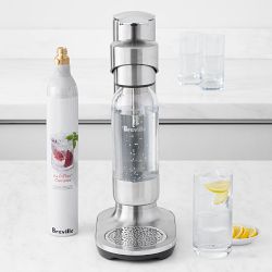 Breville InFizz Aqua Sparkling Water Carbonator with CO2 Cylinder, Brushed Stainless