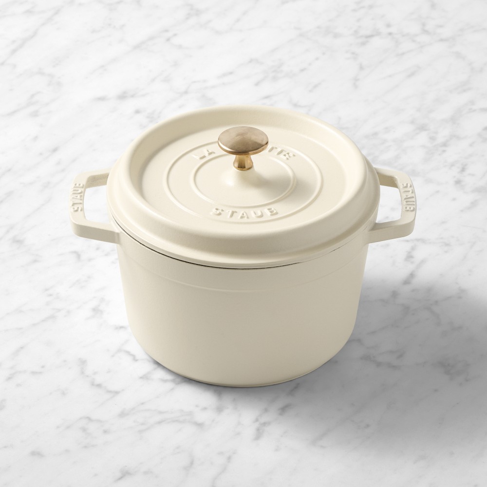 Staub Enameled Cast Iron Deep Oven, 3-Qt. - 3-Qt., Matte French Crème