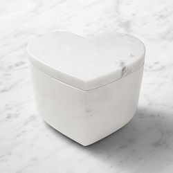 Marble Heart Candle, White