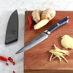 Cangshan Kuro Serrated Utility Knife, 5"