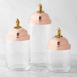 Ruffoni Glass Canisters with Pineapple Knob, Set of 3