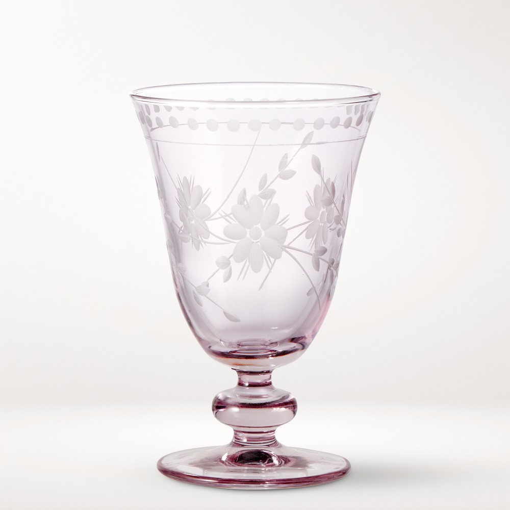 Vintage Etched Goblets, 9-oz - Set of 4, Blush