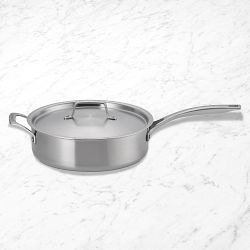 Le Creuset Essential Stainless-Steel Saute Pan, 4 1/2-Qt