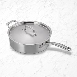 Le Creuset Essential Stainless-Steel Saute Pan, 4 1/2-Qt