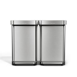 simplehuman 90L Rectangular Step Recycler, Brushed Stainless Steel