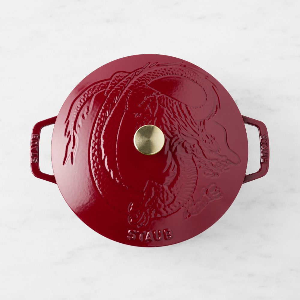 Staub Cast Iron Dragon Braiser, 2.5-Qt., Cranberry | Williams Sonoma