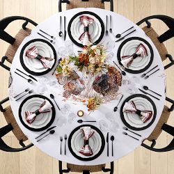 Plymouth Turkey Round Tablecloth