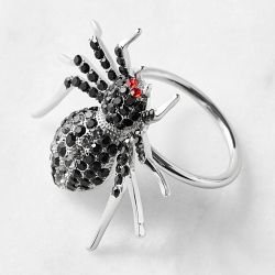 Jeweled Spider Napkins Rings, Set of 4