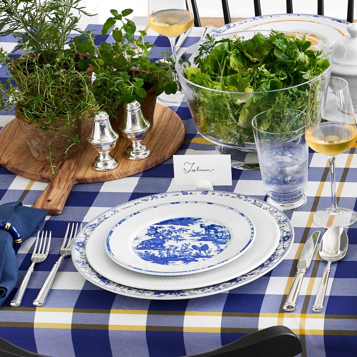 Gingham Floral Tablecloth | Williams Sonoma