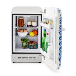 SMEG Dolce &amp; Gabbana Fab 5 Refrigerator, Blu Mediterraneo