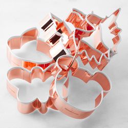 Williams Sonoma Copper Animal Cookie Cutters on Ring, Set of 6
