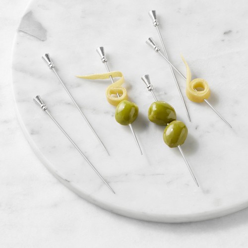 Heirloom Silver Cocktail Picks, Set of 6