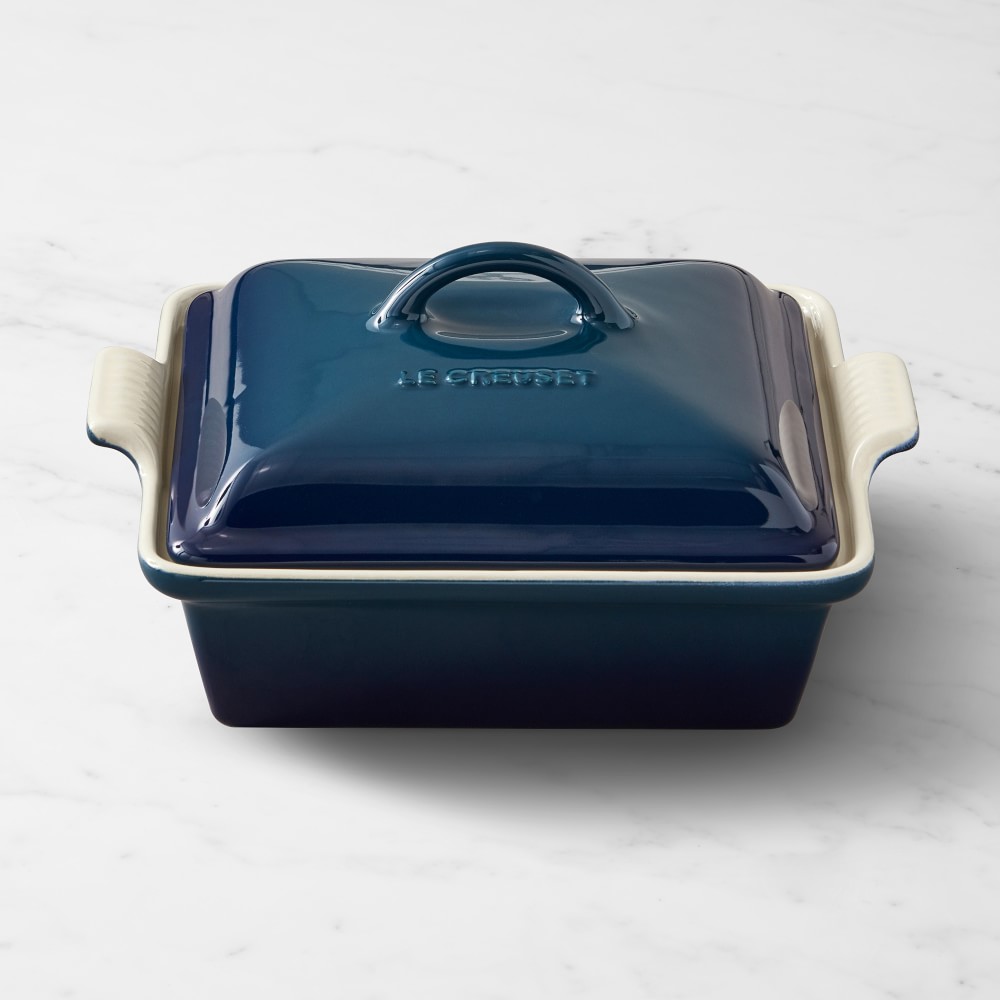 Le Creuset Heritage Stoneware Shallow Square Covered Baker, 2-Qt. - Agave