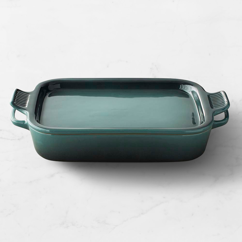 Le Creuset Stoneware Rectangular Baker with Platter Lid, 2 3/4 Qt. - Ocean