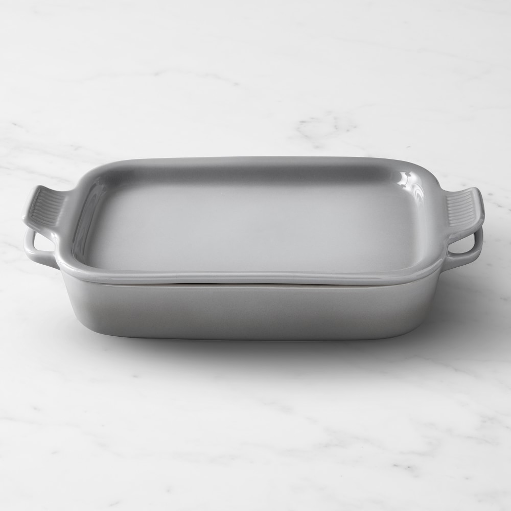 Le Creuset Stoneware Rectangular Baker with Platter Lid, 2 3/4 Qt. - French Grey